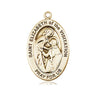 14kt solid gold St. Elizabeth of the Visitation medal pendant, 1 inch by 1/2 inch, handcrafted in USA by Bliss