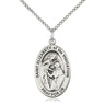 Sterling Silver St. Elizabeth of the Visitation Medal Necklace 1 inch by 1/2 inch on 18 inch chain by Bliss