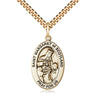 14kt Gold Filled St. Margaret of Scotland Patron Saint Medal Necklace 1 x 1/2 with 24 inch Chain by Bliss