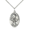 Sterling Silver St. Margaret of Scotland Patron Saint Medal Necklace 1 x 1/2 with 18 inch Chain by Bliss