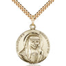 14kt Gold Filled St. Louise de Marillac Patron Saint Medal Necklace 1 x 7/8 inches 24 inch chain Bliss USA Made