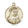 14kt Solid Gold St. Louise de Marillac Patron Saint Medal Pendant 1 inch by 7/8 inch handcrafted by Bliss