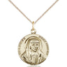 14kt Gold Filled St. Louise de Marillac Patron Saint Medal Necklace 3/4 inch by 5/8 inch with 18 inch chain by Bliss