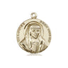 14kt Solid Gold St. Louise de Marillac Patron Saint Medal Pendant 3/4 inch by 5/8 inch handcrafted by Bliss