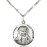 Sterling Silver St. Louise Patron Saint Medal Necklace 3/4 x 5/8 inches with 18 inch chain by Bliss