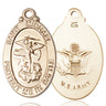 14kt solid gold St. Michael the Archangel medal pendant 1-1/8 x 5/8 inches handmade by Bliss Manufacturing