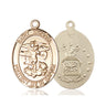 14kt Solid Gold St. Michael Archangel Medal Pendant 3/4 inch by 1/2 inch handcrafted by Bliss Manufacturing USA