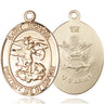 14kt solid gold St. Michael the Archangel medal pendant 3/4 x 1/2 inches handmade by Bliss Manufacturing