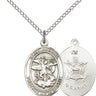 Sterling Silver St. Michael Archangel Medal Necklace 3/4 x 1/2 inches with 18 inch chain by Bliss