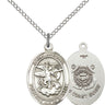 Sterling Silver St. Michael the Archangel Medal Necklace 3/4 x 1/2 inch on 18 inch chain by Bliss