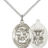 Sterling Silver St. Michael the Archangel Navy Medal Necklace 3/4x1/2 inch on 18 inch chain by Bliss