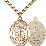 14kt Gold Filled St. Michael Archangel Air Force Patron Saint Medal Necklace 1 inch pendant 24 inch chain by Bliss