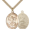 14kt Gold Filled St. Michael Archangel Air Force Patron Saint Medal Necklace 1 inch pendant 24 inch chain by Bliss