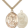 14kt Gold Filled St. Michael the Archangel Medal Necklace 1 x 5/8 inch on 24 inch chain by Bliss
