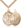 14kt Gold Filled St. Michael the Archangel Navy Medal Necklace 1 x 5/8 inch on 24 inch chain by Bliss