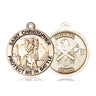 14kt solid gold St. Christopher patron saint medal pendant 1 inch by 1-5/8 inch handcrafted USA Bliss