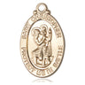 14kt Solid Gold St. Christopher Patron Saint Medal Pendant 1 1/8 x 5/8 inches by Bliss Manufacturing