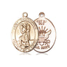 14kt solid gold St. Christopher Navy military medal pendant 3/4 x 1 inch handcrafted by Bliss Manufacturing USA
