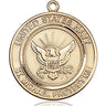 14kt Solid Gold St. Michael the Archangel Navy Medal Pendant 3/4 x 3/4 inch by Bliss Manufacturing