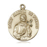 14kt Solid Gold St. Martin de Porres Patron Saint Medal Pendant 1 inch by 7/8 inch by Bliss