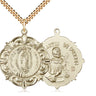 Gold Filled Our Lady of Guadalupe St Martin de Porres Large Medal Necklace 1 1/4 x 1 1/8 inches on 24 inch chain by Bliss