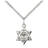 Small Sterling Silver Star of David with Cross Necklace 1/2 inch pendant on 18 inch chain by Bliss