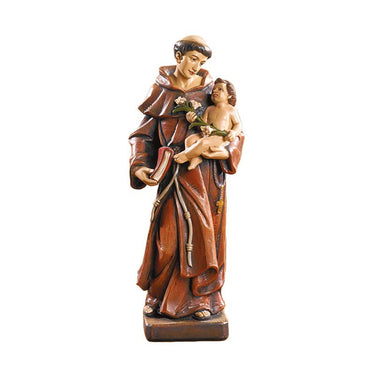 8 inch hand-painted Saint Anthony of Padua statue from Toscana Collection holding Christ Child and lilies