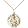 Gold Filled St. Gabriel the Archangel Medal Necklace 3/4 x 5/8 inches on 18 inch chain by Bliss Manufacturing USA