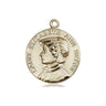 14kt solid gold St. Elizabeth Ann Seton patron saint medal pendant three-quarter inch by Bliss Manufacturing
