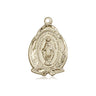 14kt Solid Gold Miraculous Medal Pendant 3/4 x 1/2 inch handcrafted by Bliss USA
