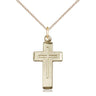 Gold Filled Catholic Cross Necklace 7/8 x 1/2 inches on 18 inch Curb Chain by Bliss Manufacturing