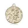 14kt solid gold St. Anthony of Padua patron saint medal pendant 7/8x3/4 inch handcrafted by Bliss