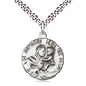 Sterling Silver St. Anthony of Padua patron saint medal necklace with 24 inch chain, handcrafted by Bliss Manufacturing