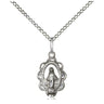 Sterling Silver Small Miraculous Medal Necklace 1/2 x 3/8 inch on 18 inch chain handmade by Bliss Manufacturing