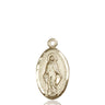 14kt Solid Gold Miraculous Medal Pendant 7/8 x 1/2 inches Handcrafted by Bliss Manufacturing USA