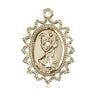 14kt solid gold St. Christopher patron saint medal pendant 1x3/4 inches by Bliss Manufacturing