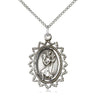 Sterling silver St. Christopher patron saint medal necklace 1x3/4 inches on 18 inch chain by Bliss