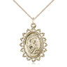 14kt gold filled Our Lady of Perpetual Help medal necklace 1 inch by three quarters inch on 18 inch chain by Bliss
