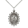 Sterling silver Our Lady of Perpetual Help medal necklace 1x3/4 inch pendant on 18 inch curb chain handcrafted by Bliss