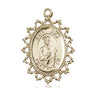 14kt solid gold St. Jude patron saint medal pendant 1 inch by 3/4 inch handcrafted by Bliss