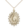 14kt Gold Filled Miraculous Medal Necklace 1 inch by 3/4 inch on 18 inch Chain by Bliss