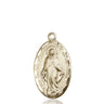 14kt Solid Gold Large Miraculous Medal Pendant 1-3/8x3/4 inch handcrafted Bliss USA