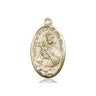 Large 14kt Solid Gold Our Lady of Mount Carmel Medal Pendant 1 3/8 x 3/4 inch handcrafted by Bliss