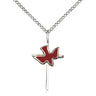 Sterling Silver Cross Holy Spirit Necklace 3/4 inch Medium Pendant 18 inch Chain by Bliss Manufacturing