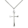 Sterling Silver Maltese Cross pendant necklace 7/8 inch by 1/2 inch on 18 inch chain handmade by Bliss USA