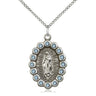 Medium sterling silver Our Lady of Guadalupe medal necklace 1 x 5/8 inches with 18 inch chain by Bliss