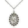 Sterling Silver Miraculous Medal necklace with 7/8 x 1/2 inch pendant on 18 inch chain handcrafted by Bliss USA
