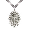Sterling Silver Medium Miraculous Medal Necklace 1 1/8 x 3/4 inches with 24 inch chain by Bliss Manufacturing