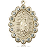 Large 14kt Solid Gold Our Lady of Guadalupe Medal Pendant 1 1/4 inch by 7/8 inch by Bliss