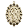 14kt solid gold Miraculous Medal pendant 1 1/8 x 3/4 inches handcrafted by Bliss Manufacturing USA